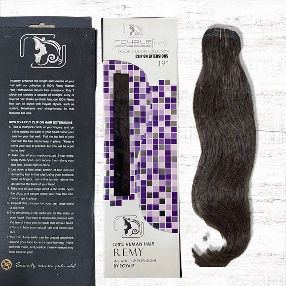 NEW‼️Human remy Hair clip on extensions 19”moca brown BR06 100/110g  real hair - Picture 2 of 2